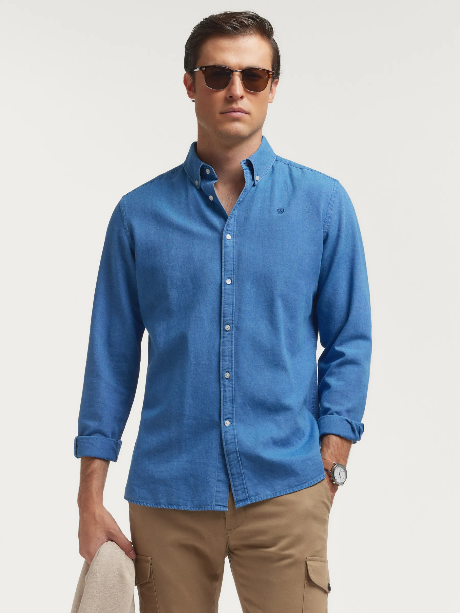 Fashion CAMISA DENIM OXFORD Hombre Casual