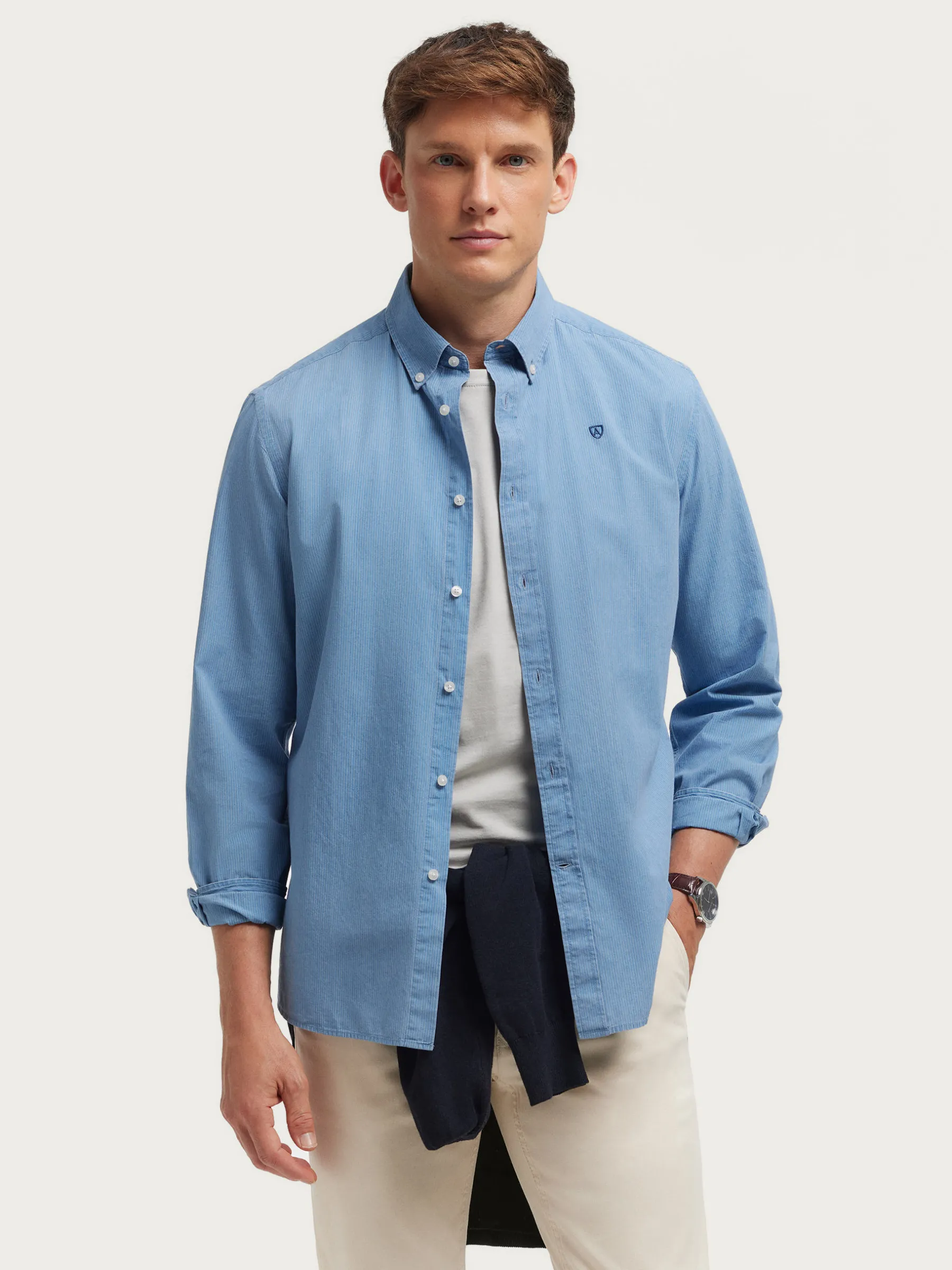Shop CAMISA DENIM RAYAS Hombre Casual