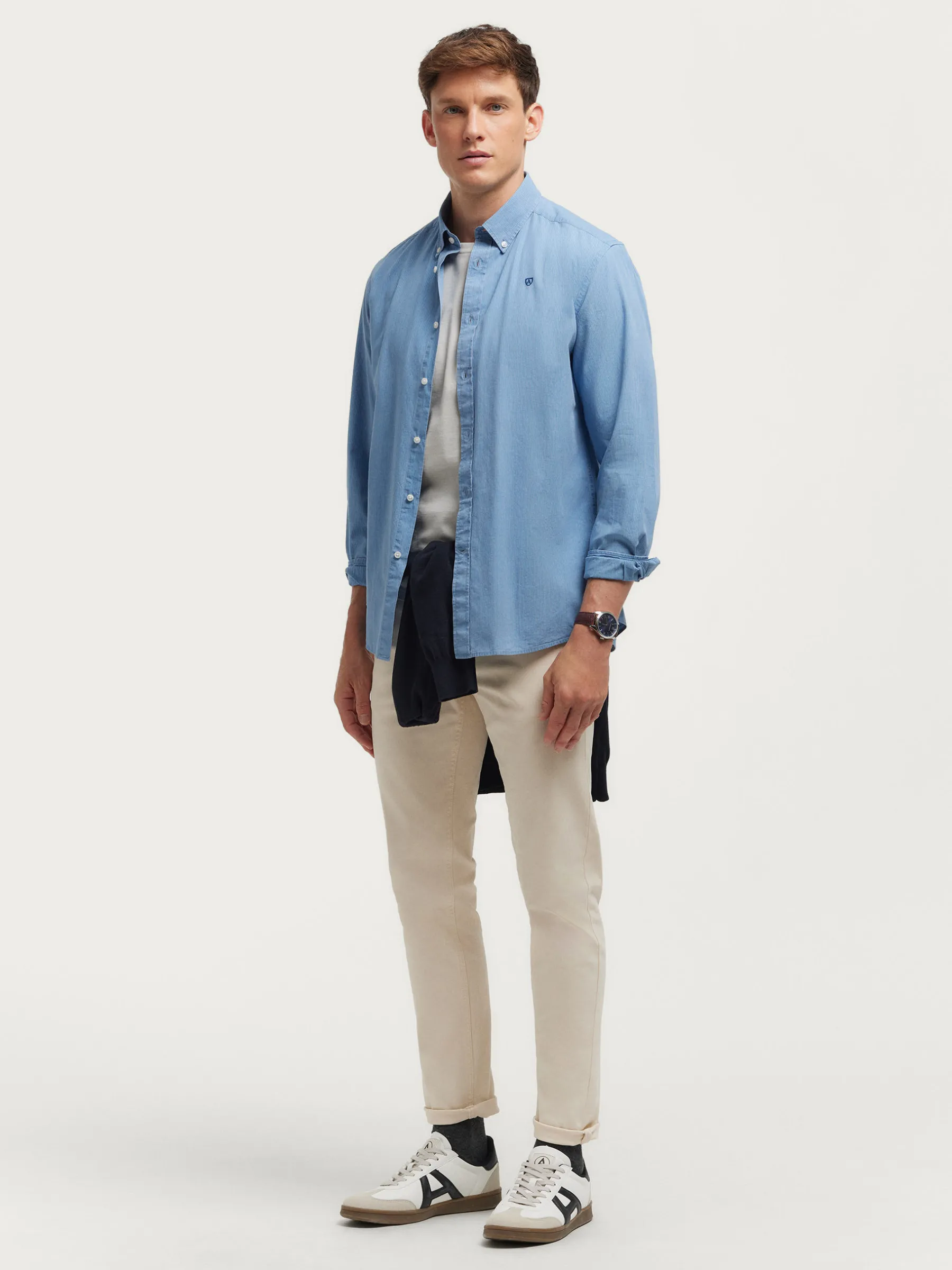 Shop CAMISA DENIM RAYAS Hombre Casual