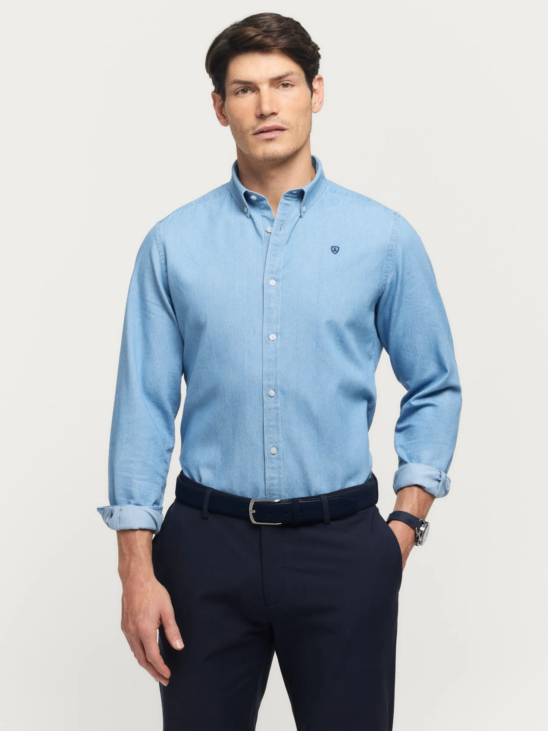 Shop CAMISA DENIM SLUB Hombre Casual