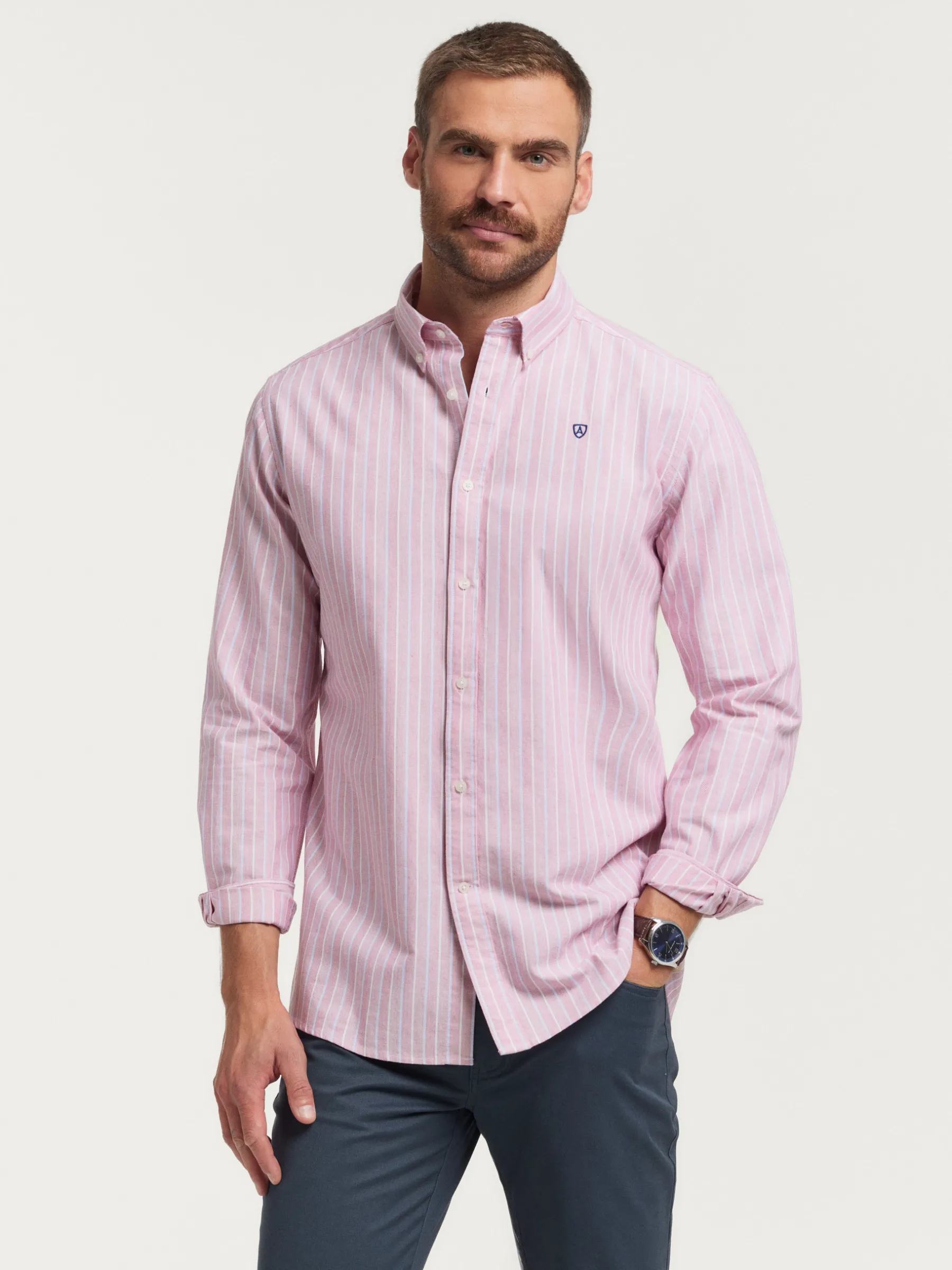 Shop CAMISA OXFORD FANCY STR Hombre Oxford