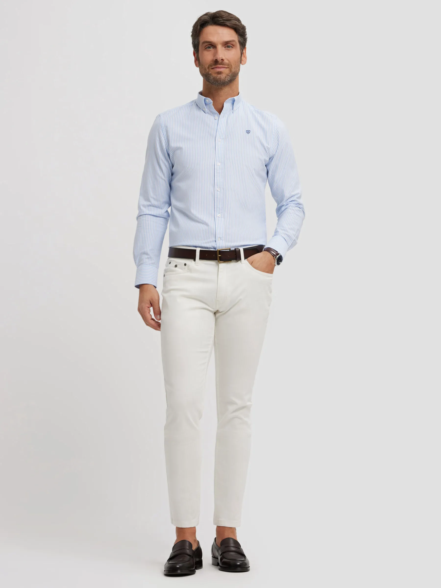 Fashion CAMISA OXFORD RAYAS BASIC Hombre Oxford