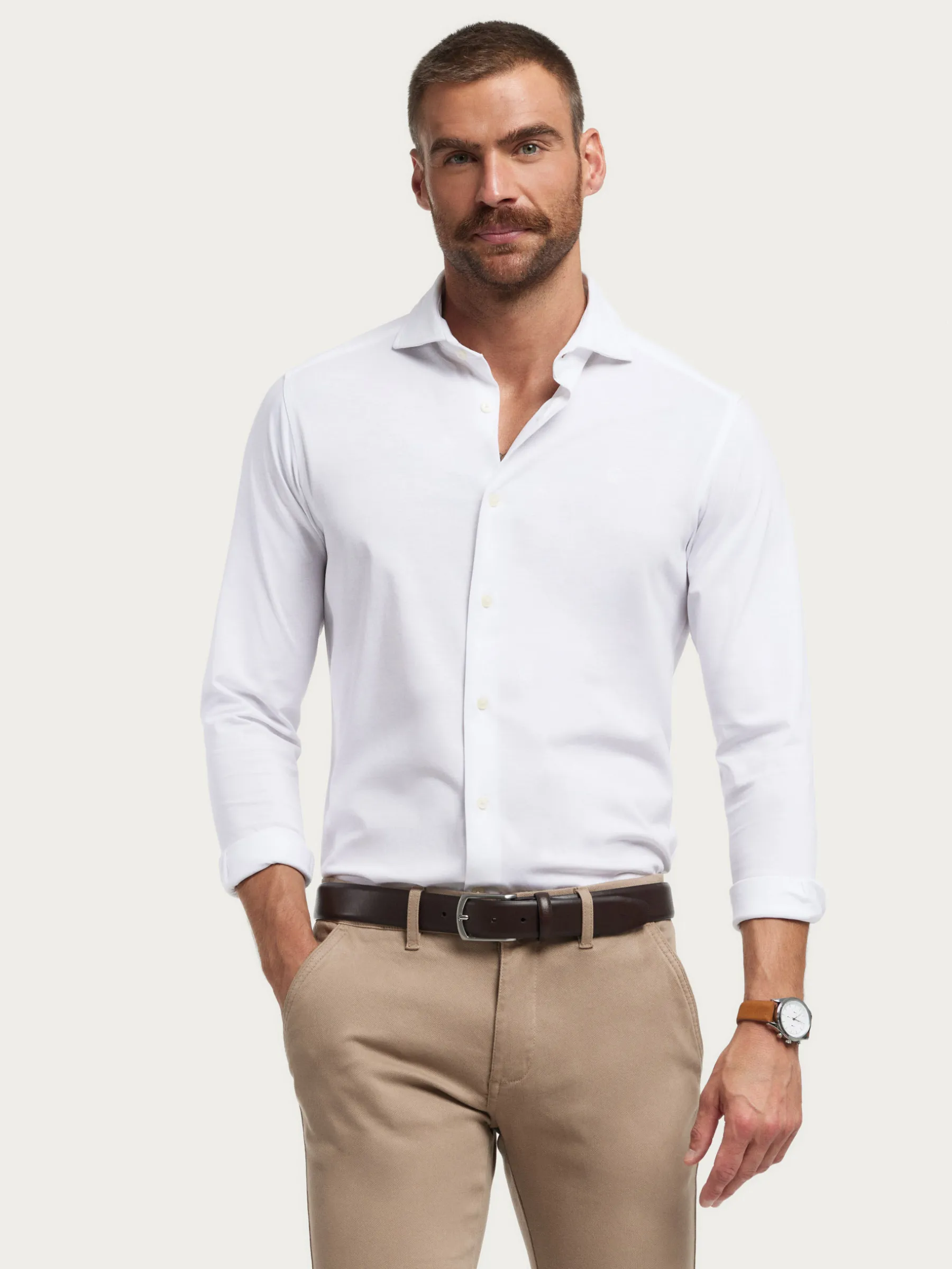Fashion CAMISA PUNTO ELASTICO Hombre Casual