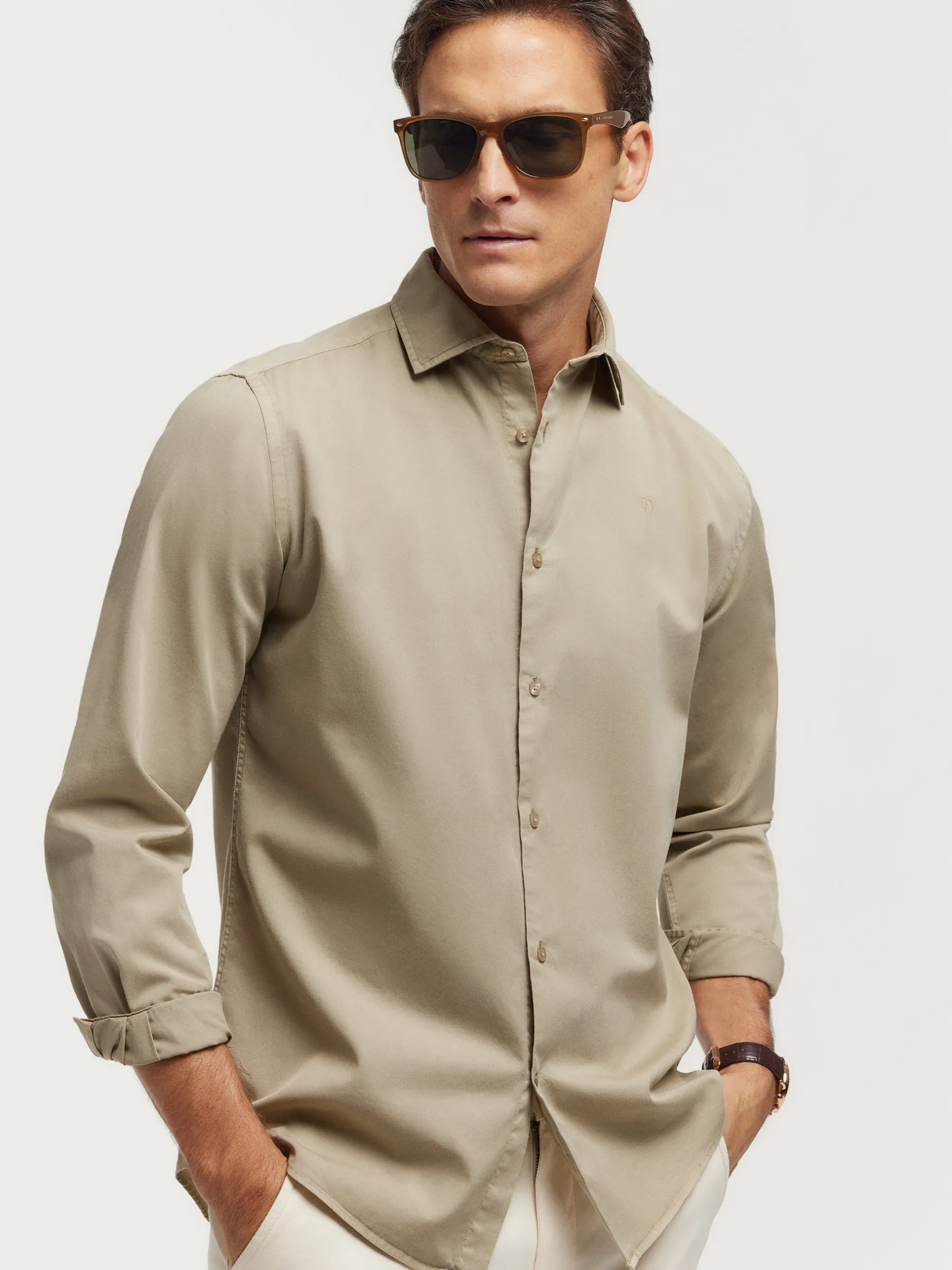 New CAMISA TWILL DYE Hombre Casual