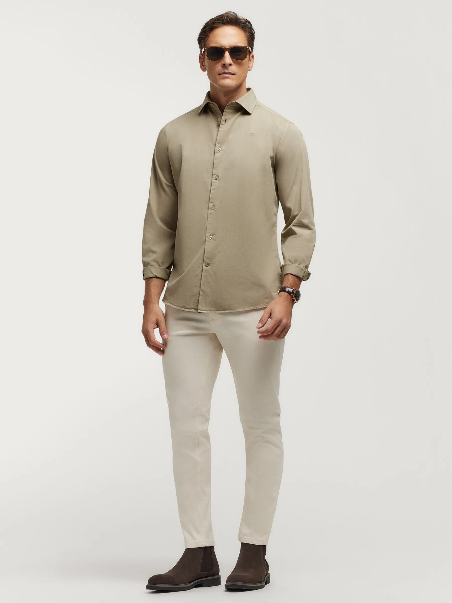 New CAMISA TWILL DYE Hombre Casual