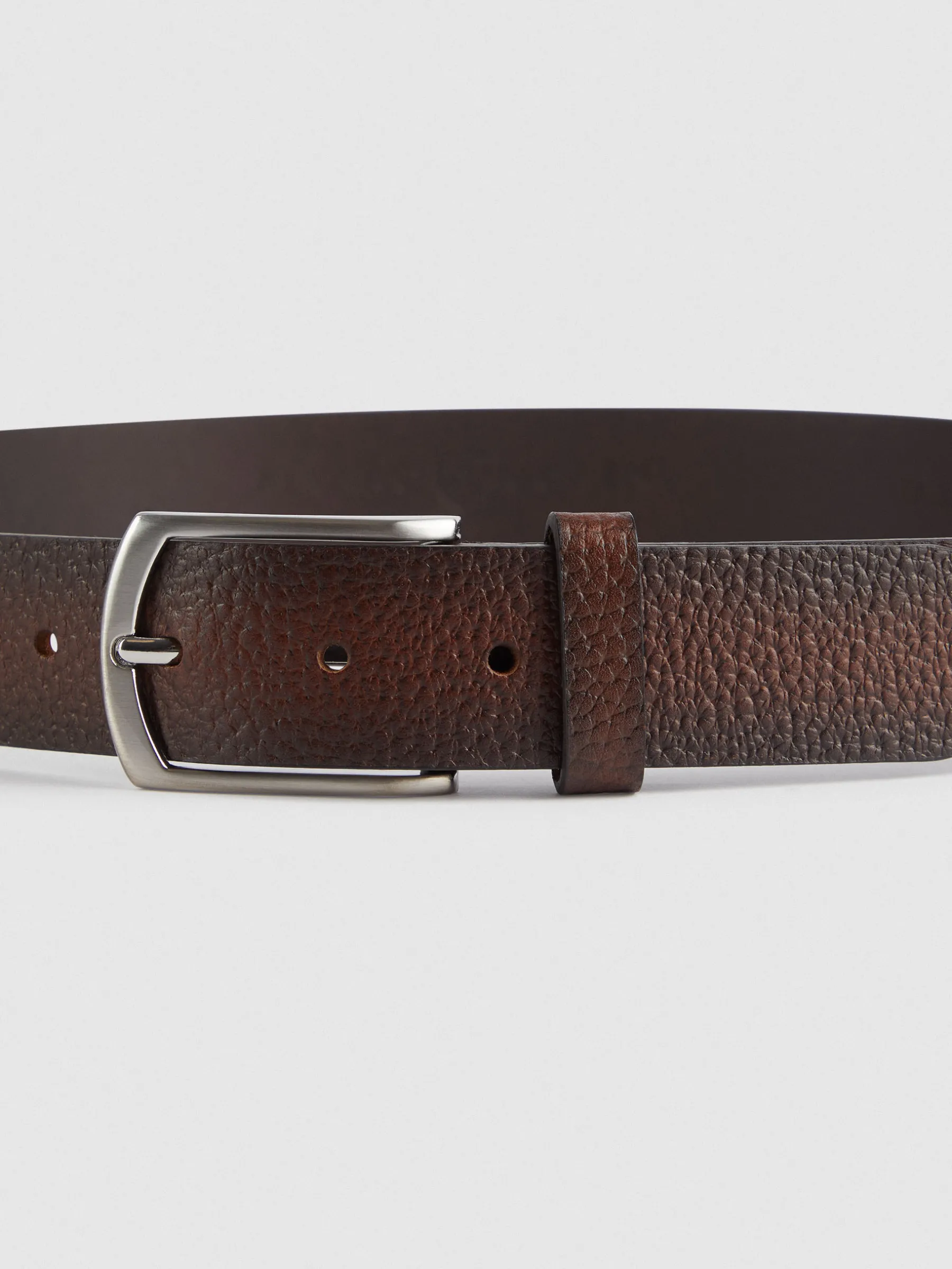 Store CINTURON PIEL ROUGH MARRÓN Hombre Cinturones