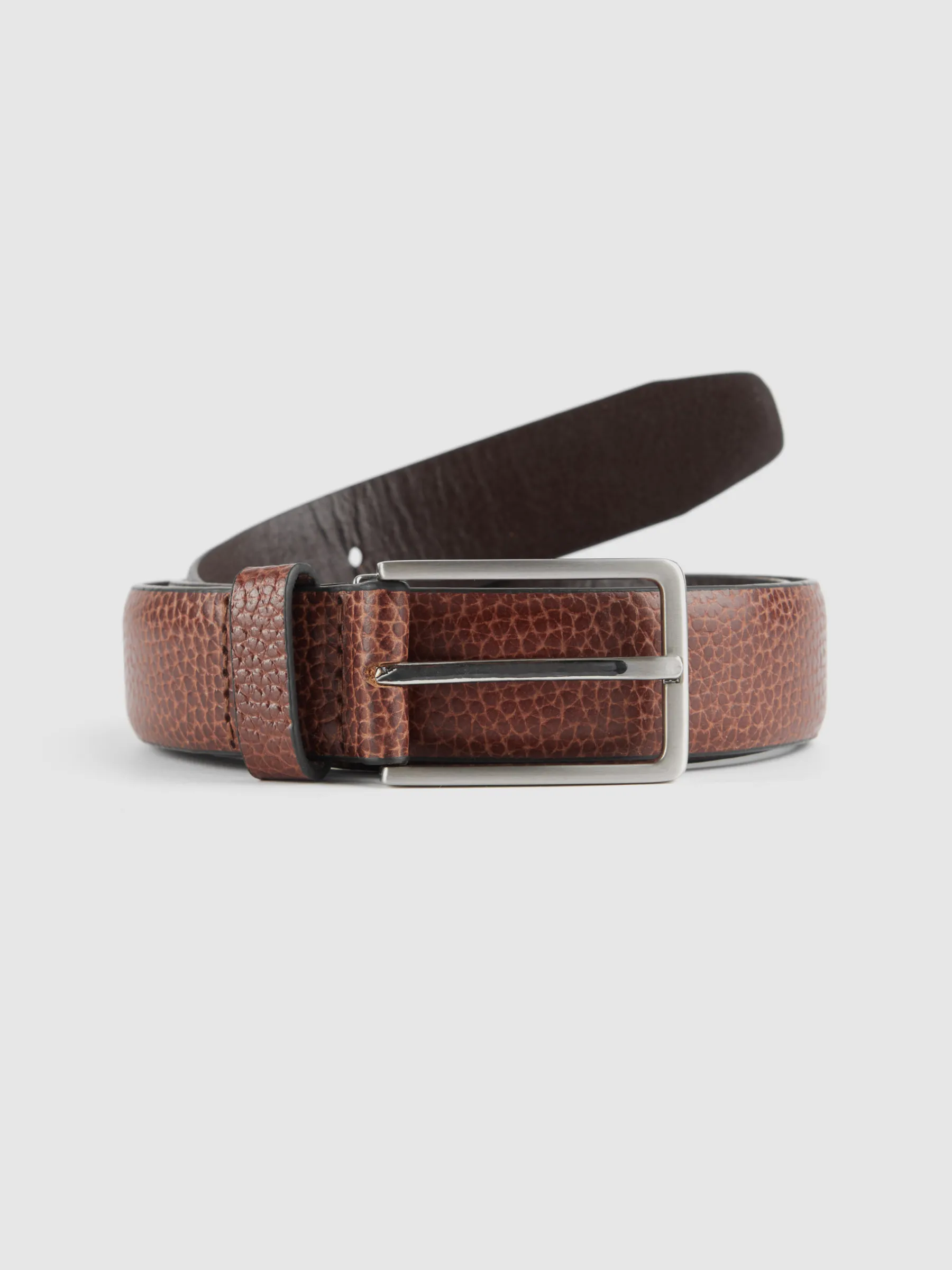 Clearance CINTURON VESTIR LEATHER MARRÓN Hombre Cinturones