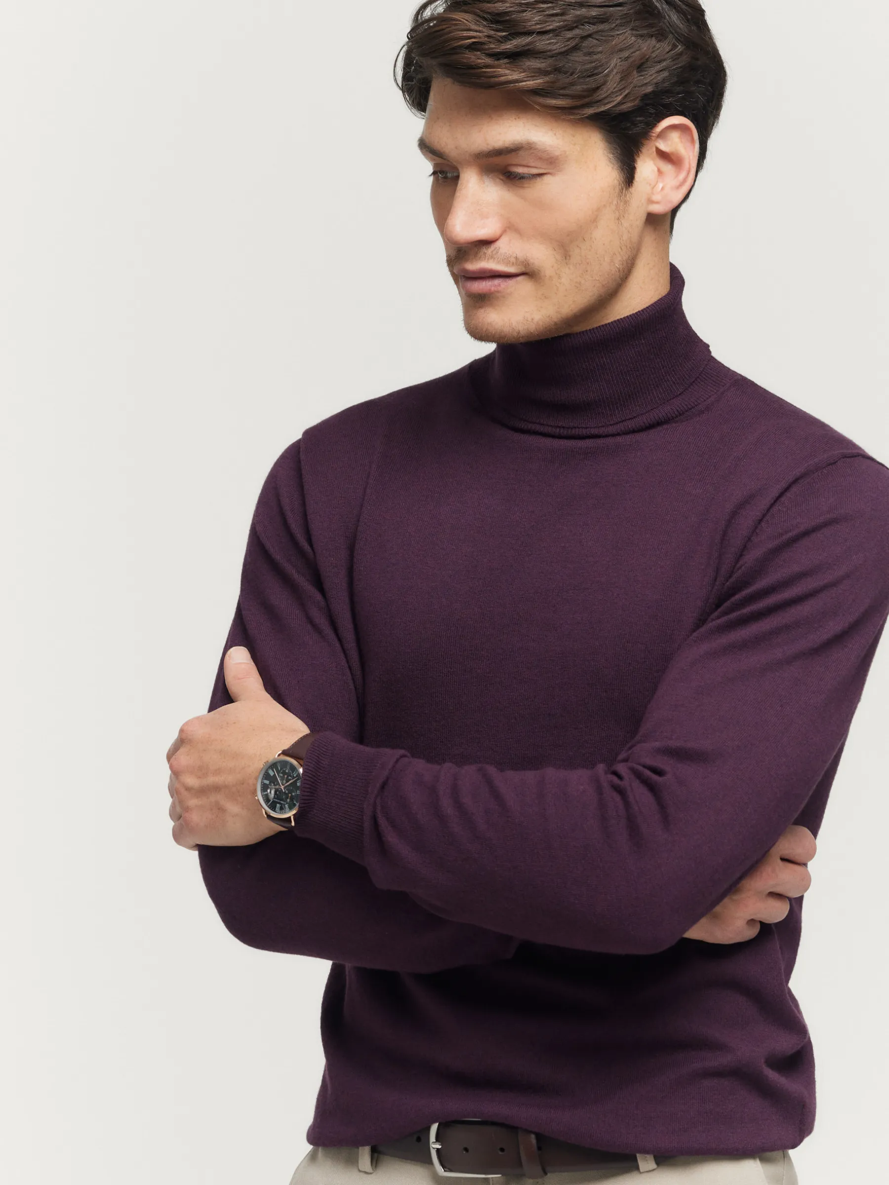 Cheap JERSEY ROLL COLLAR BURDEOS Hombre Jerséis