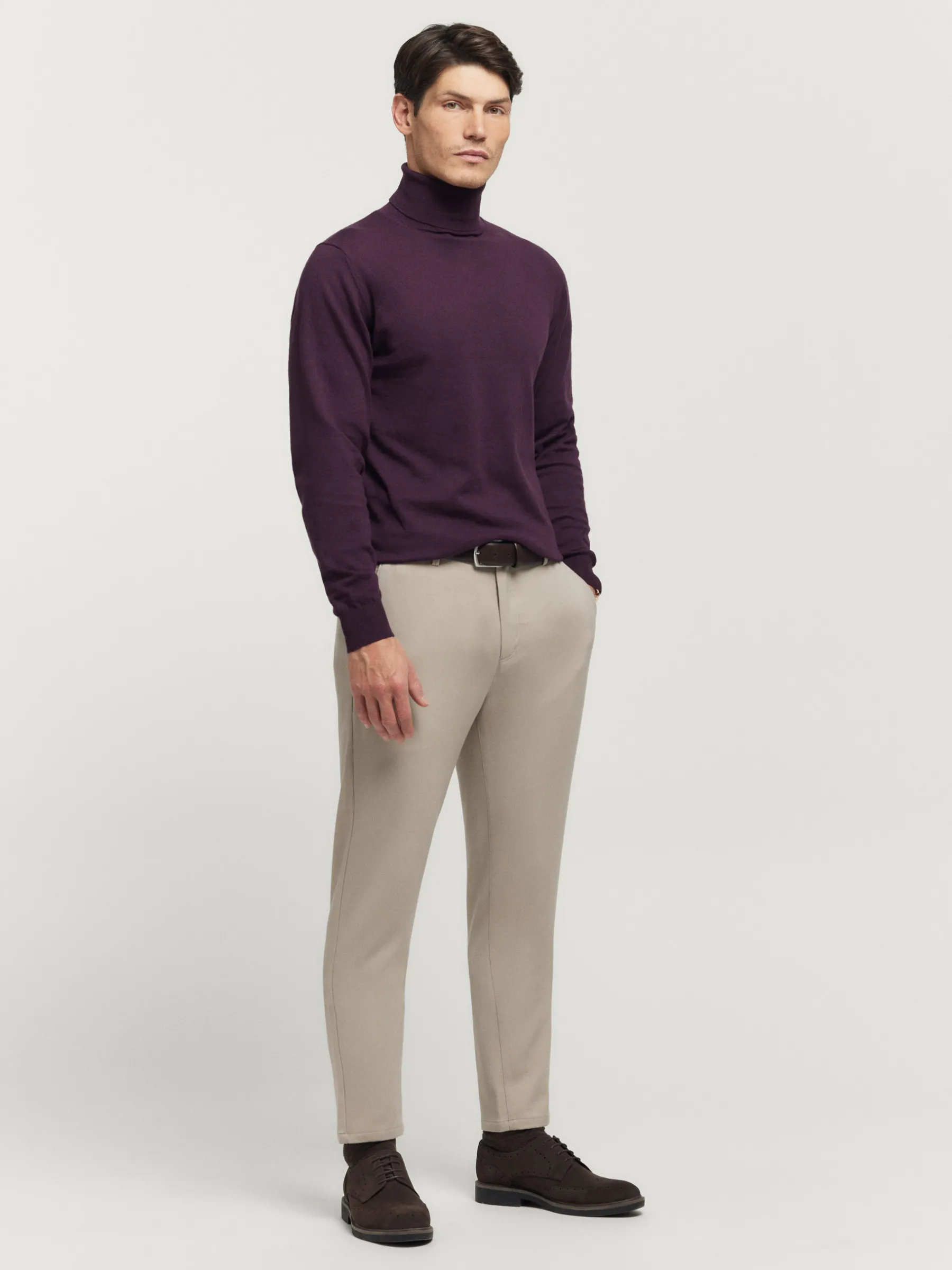 Cheap JERSEY ROLL COLLAR BURDEOS Hombre Jerséis