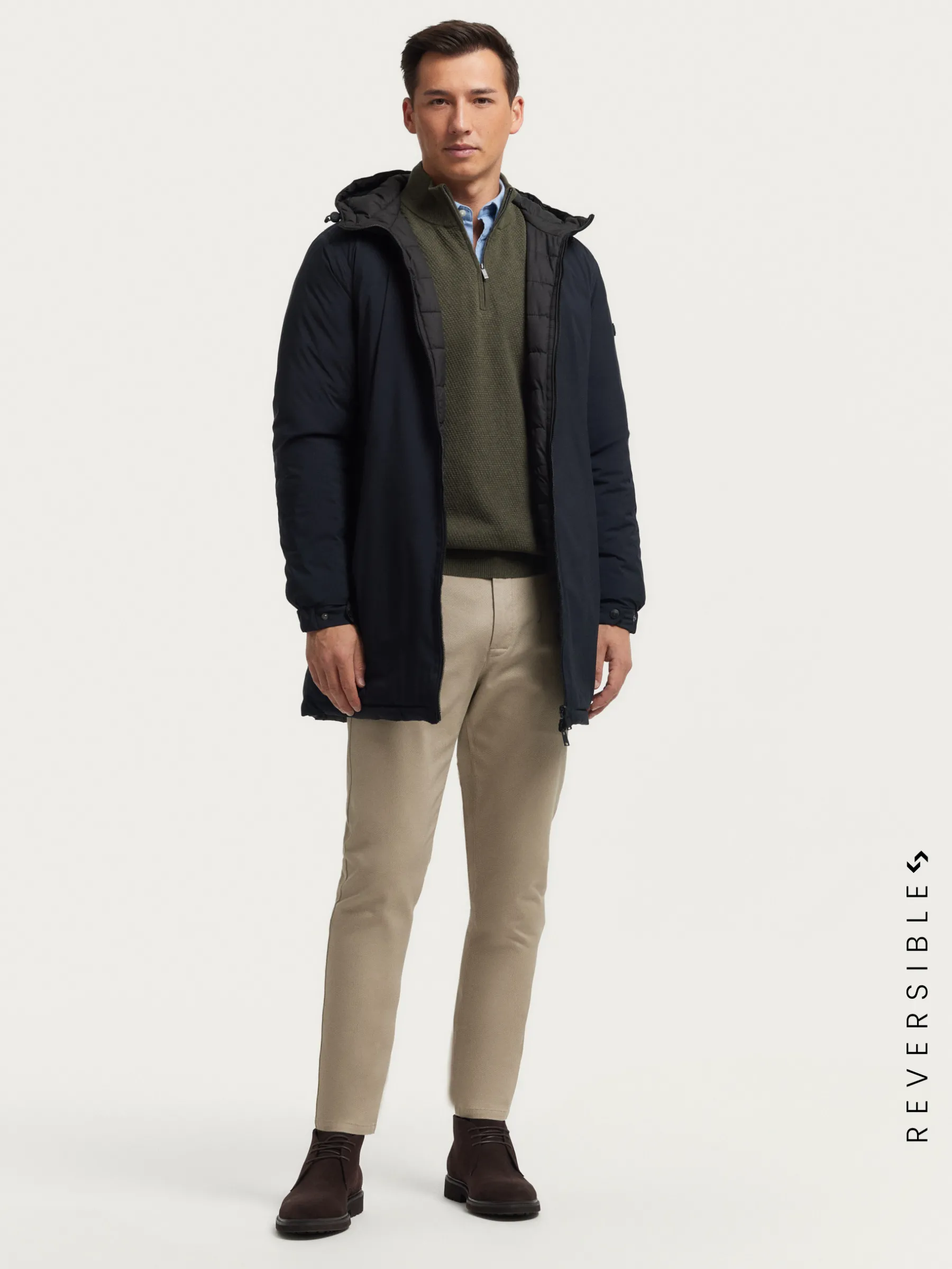 Outlet PARKA RATCHED REVERSIBLE | MARRÓN Hombre Cazadoras Y Parkas