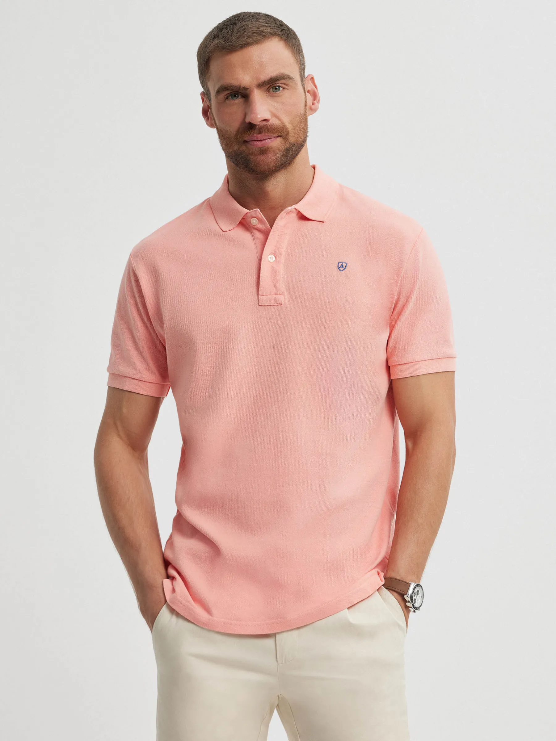 New POLO BASIC SALMÓN Hombre Polos Y Poleras